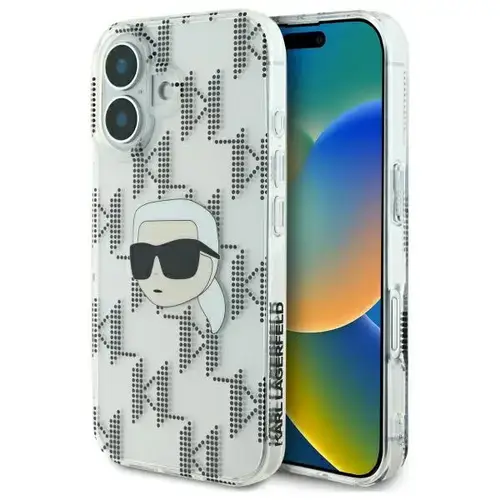 Husa pentru Apple iPhone 16, Karl Lagerfeld, IML Luxury Electroplated Karl's Head, Transparenta