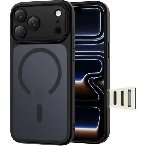 Husa MagSafe pentru Apple iPhone 17 Pro Max, Tech-Protect, MagPeak, Neagra Mata