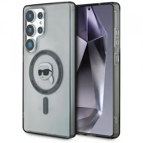 Husa MagSafe pentru Samsung Galaxy S25 Ultra S938, Karl Lagerfeld, IML Karl's Head, Neagra