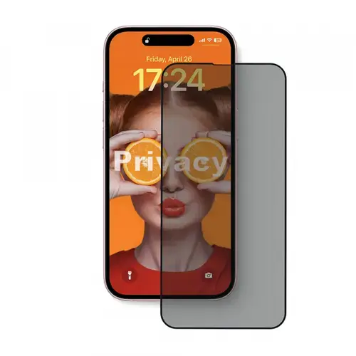 Folie de protectie Ecran Privacy Anank 3X Reinforced pentru Apple iPhone 14 Pro, Sticla Securizata, Full Glue, 2.5D