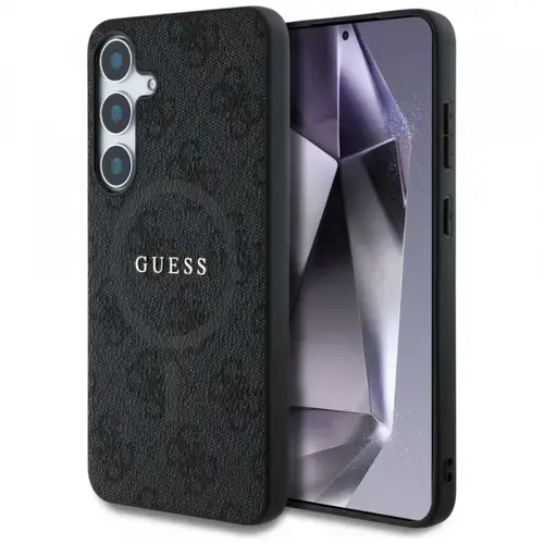 Husa MagSafe pentru Samsung Galaxy S25+ S936, Guess, 4G Ring Classic Logo, Neagra
