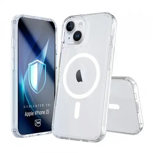 Husa MagSafe pentru Apple iPhone 15, 3MK, Armor MagCase, Transparenta