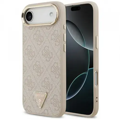 Husa MagSafe pentru Apple iPhone Air, Guess, 4G Triangle Logo, Roz Aurie