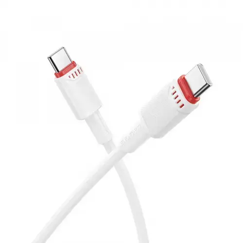 Cablu Date si Incarcare USB-C - USB-C Borofone BX110 Beneficio, 60W, 1m, Alb
