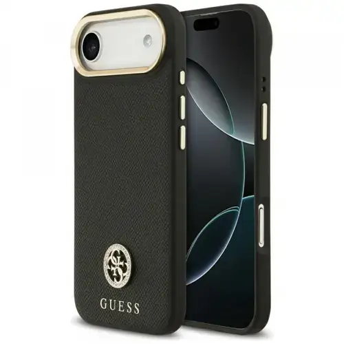 Husa MagSafe pentru Apple iPhone Air, Guess, Grained Strass Logo, Neagra