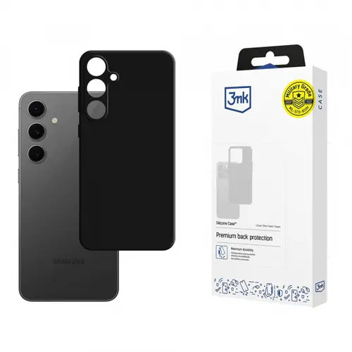 Husa pentru Samsung Galaxy S24 FE S721, 3MK, Silicone, Neagra
