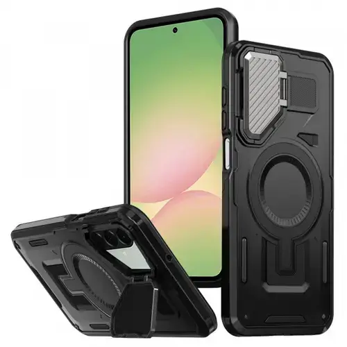 Husa MagSafe pentru Samsung Galaxy A56 A566, Techsuit, CamVault, Neagra