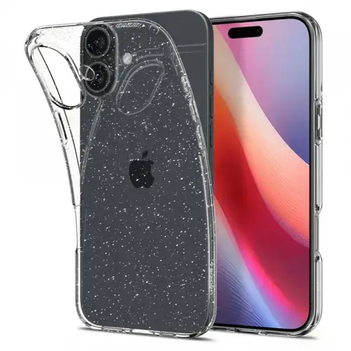 Husa pentru Apple iPhone 16, Spigen, Liquid Crystal Glitter, Transparenta