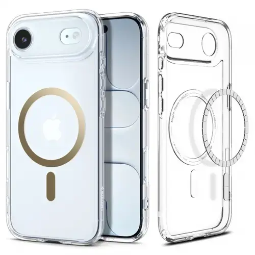 Husa MagSafe pentru Apple iPhone Air, Spigen, Ultra Hybrid, Aurie Transparenta