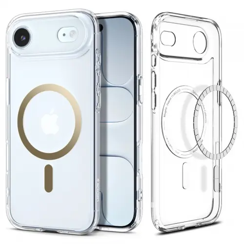 Husa MagSafe pentru Apple iPhone Air, Spigen, Ultra Hybrid, Aurie Transparenta