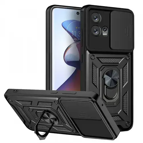 Husa pentru Motorola Edge 30 Fusion, Techsuit, CamShield, Neagra