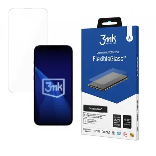 Folie de protectie Ecran 3MK FlexibleGlass pentru Apple iPhone 16e, Sticla Flexibila, Full Glue