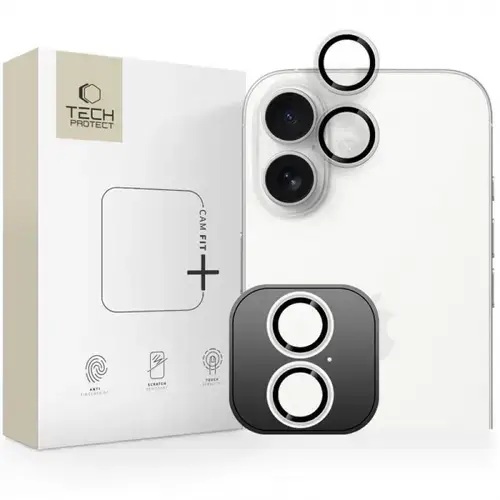 Folie de protectie Camera Spate Tech-Protect CamRing Fit+ pentru Apple iPhone 17, Sticla Securizata