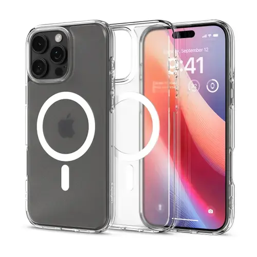 Husa MagSafe pentru Apple iPhone 16 Pro, Spigen, Ultra Hybrid, Transparenta Satinata