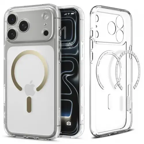 Husa MagSafe pentru Apple iPhone 17 Pro, Spigen, Ultra Hybrid, Aurie