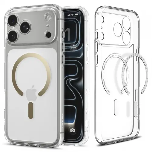 Husa MagSafe pentru Apple iPhone 17 Pro, Spigen, Ultra Hybrid, Aurie