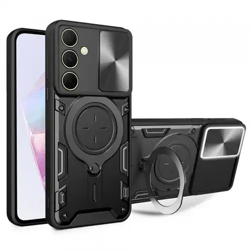 Husa pentru Samsung Galaxy A35 5G A356, Techsuit, CamGuard Pro, Neagra