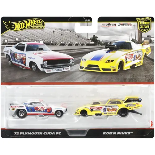 Set 2 masinute metalice Hot Wheels - Plymouth Cuda FC '72 si Rob'N Pinks, 1:64