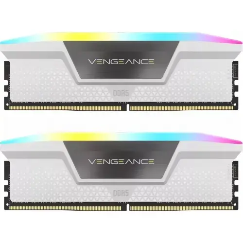 Memorii Corsair Vengeance RGB White Intel XMP 3.0, 64GB, DDR5-6000MHz, CL30, Dual Channel