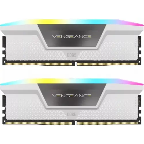 Memorii Corsair Vengeance RGB White Intel XMP 3.0, 64GB, DDR5-6000MHz, CL30, Dual Channel