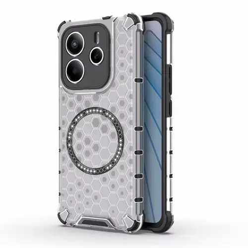 Husa MagSafe pentru Xiaomi Redmi Note 14 5G, Techsuit, HoneyComb Shield, Alba