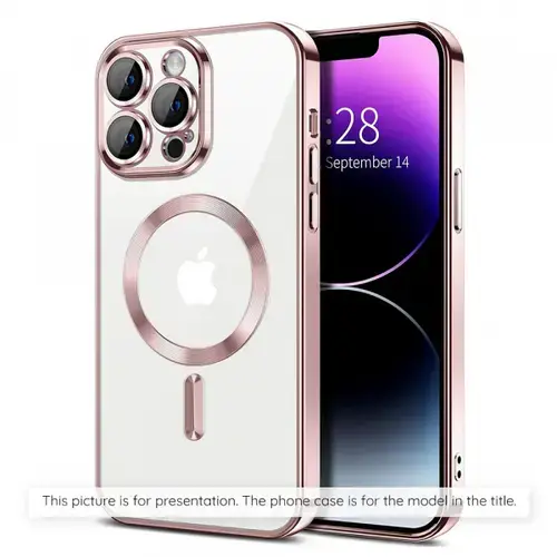 Husa MagSafe pentru Apple iPhone 17, Techsuit, Luxury Crystal, Roz
