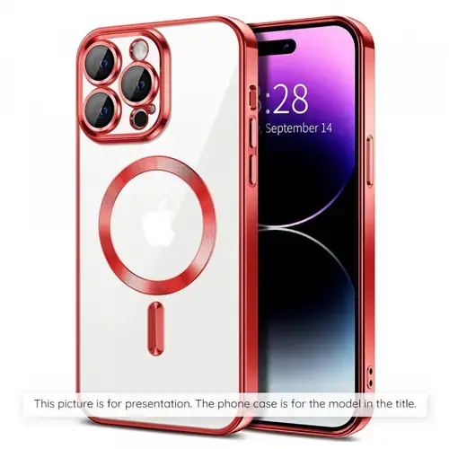 Husa MagSafe pentru Apple iPhone 17, Techsuit, Luxury Crystal, Rosie