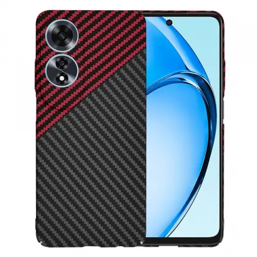 Husa pentru Oppo A60, Techsuit, Carbonite FiberShell, Neagra Rosie