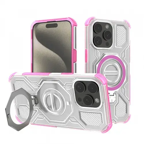 Husa pentru Apple iPhone 15 Pro Max, Techsuit, Carbon Shield Pro, Roz