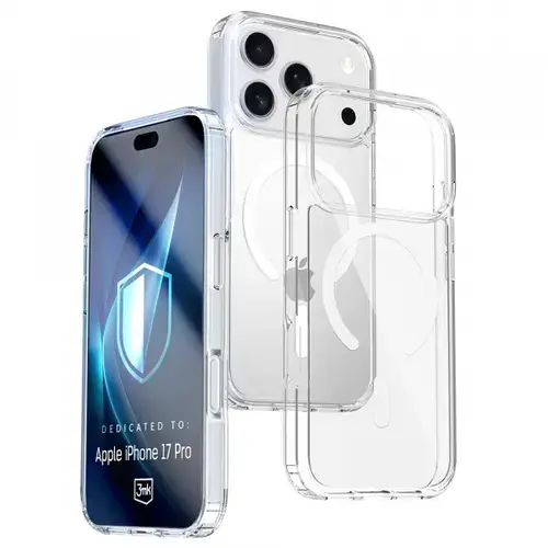 Husa MagSafe pentru Apple iPhone 17 Pro, 3MK, Armor MagCase, Transparenta