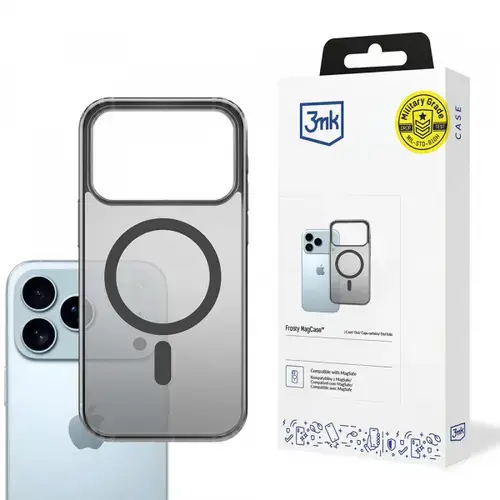 Husa MagSafe pentru Apple iPhone 17 Pro, 3MK, Frosty MagCase, Neagra