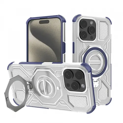 Husa pentru Apple iPhone 15 Pro Max, Techsuit, Carbon Shield Pro, Albastra