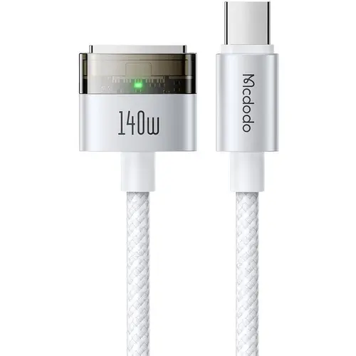 Cablu de date Mcdodo  CA-2071, Type-C la MagSafe 3 pentru MacBook, Fast Charger 140W, Indicator LED, 2m, Alb