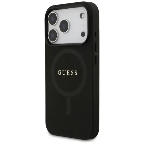 Husa Guess Saffiano Classic Logo MagSafe pentru iPhone 17 Pro, Negru