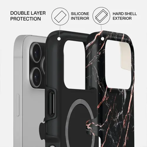 Husa Burga  Dual Layer Magsafe Rose Gold Marble pentru iPhone 17 Pro