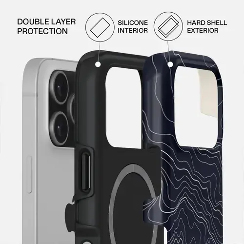 Husa Burga Dual Layer Magsafe Drifting Shores Line pentru iPhone 17 Pro