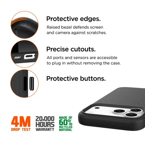 Husa Eiger North Magsafe GRS pentru iPhone 17 Pro Max, Negru