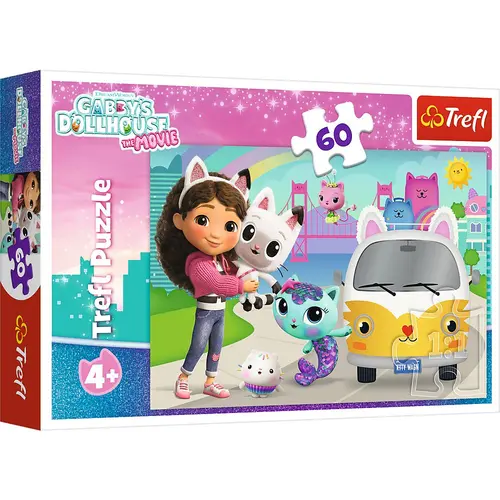 Puzzle Trefl din 60 piese - Gabi si aventurile pisicii