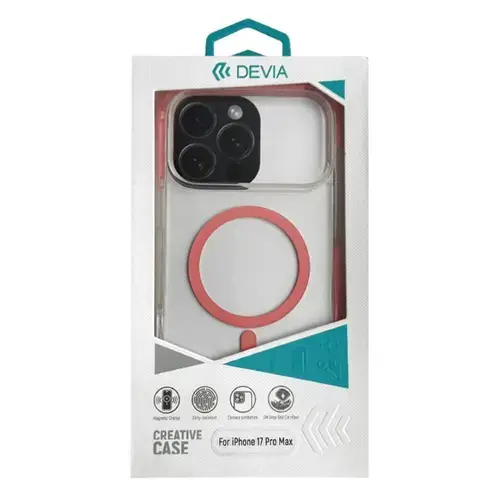 Husa Devia Armour Series Magnetic Shockproof pentru iPhone 17 Pro Max, Roz