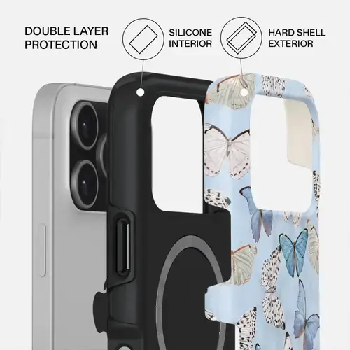 Husa Burga Dual Layer Magsafe Give Me Butterflies pentru iPhone 17 Pro Max