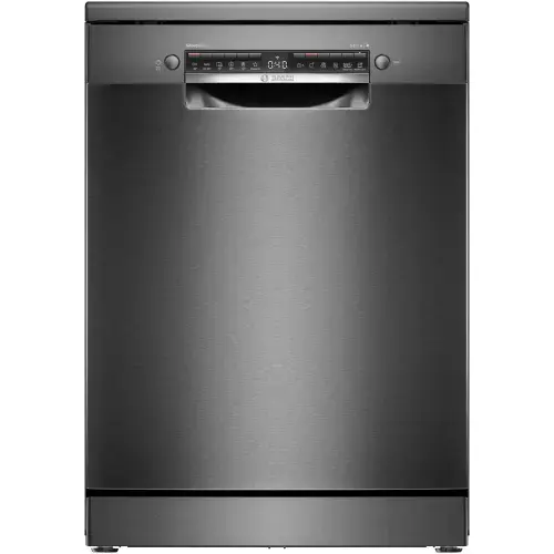 Masina de spalat vase Bosch SMS4EMC06E, 14 seturi, 6 programe, Home Connect, Silence Plus, Motor EcoSilence Drive, Clasa B, 60 cm, Inox negru