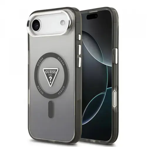 Husa MagSafe pentru Apple iPhone Air, Guess, IML Gradient Triangle Logo, Neagra