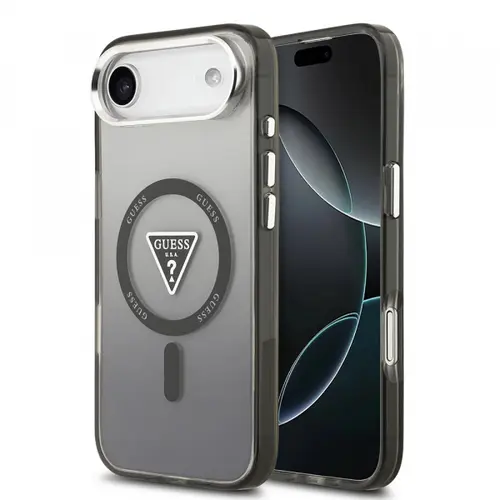 Husa MagSafe pentru Apple iPhone Air, Guess, IML Gradient Triangle Logo, Neagra