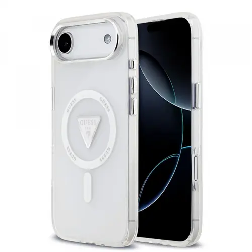 Husa MagSafe pentru Apple iPhone Air, Guess, IML Gradient Triangle Logo, Transparenta