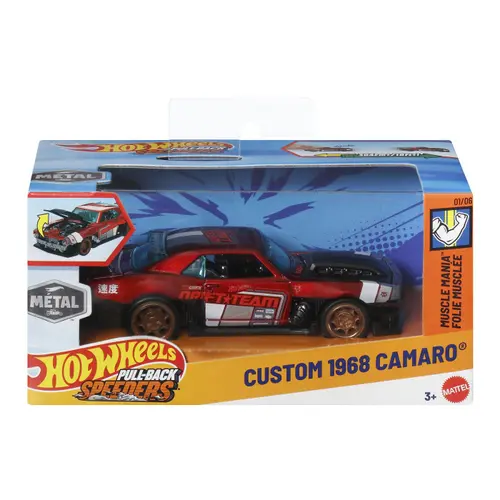 Masinuta Hot Wheels Pull Back - Custom 1968 Camaro, 1:43
