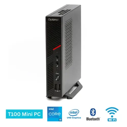Calculator Sistem Mini PC Office OptimX T100 - H610, Procesor Intel Core i5-12400 2.5 - 4.4GHz, 16GB DDR4, 512GB SSD, Wi-Fi, Bluetooth, Windows 11 Pro