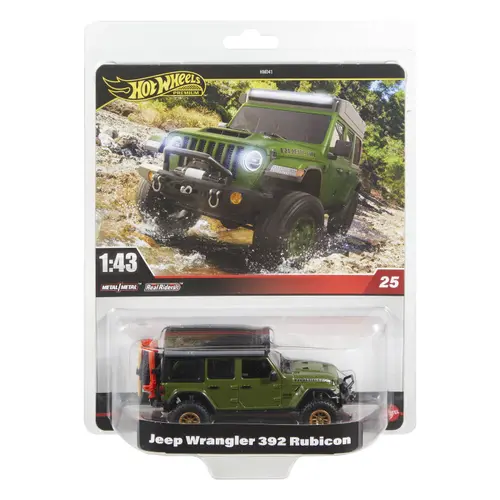 Masinuta metalica Hot Wheels Premium Real Riders Jeep Wrangler 392 Rubicon, Scara 1 la 43