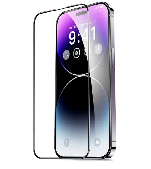 Folie de protectie Ecran Veason PRO pentru Apple iPhone 14 Pro, Sticla Securizata, Full Glue, 6D, Neagra