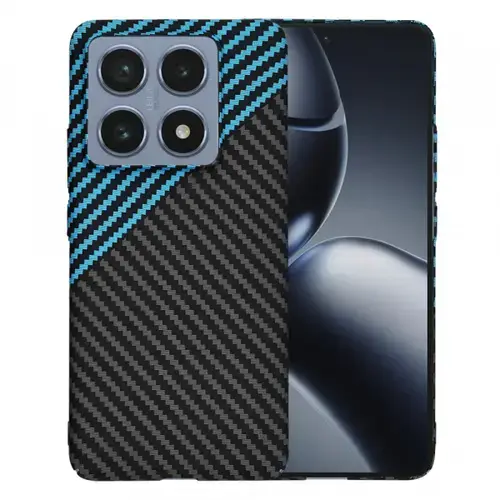 Husa pentru Xiaomi 14T Pro, Techsuit, Carbonite FiberShell, Neagra Bleu