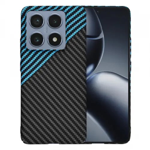 Husa pentru Xiaomi 14T Pro, Techsuit, Carbonite FiberShell, Neagra Bleu